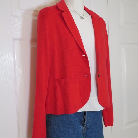 J CREW - Wool red knitted jacket - Picture 2 of 10